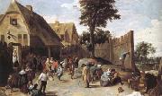 TENIERS, David the Younger Peasants dancing outside an Inn (mk25) china oil painting artist